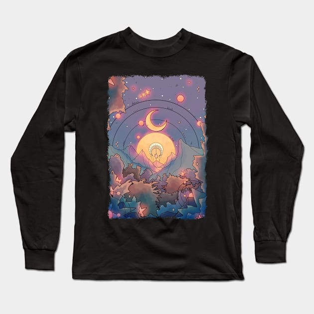 A nighttime forest Long Sleeve T-Shirt by Swadeillustrations